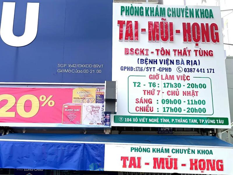 Hình ảnh Phòng khám Tai Mũi Họng Bác sĩ Tôn Thất Tùng: 104 Xô Viết Nghệ Tĩnh, TP Vũng Tàu