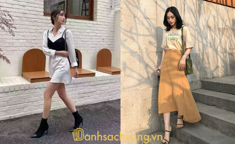 Khi chụp ảnh với chân váy các nàng có thể thừ kiểu bước đi hoặc chạy nhẹ