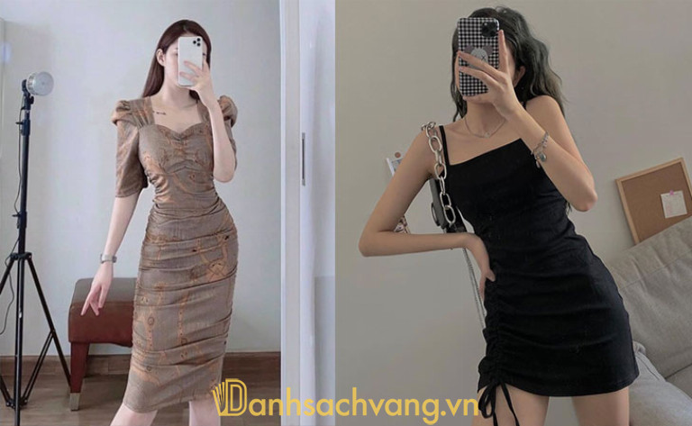 Tạo dáng chụp ảnh váy body trước gương tạo nét sexy quyến rũ