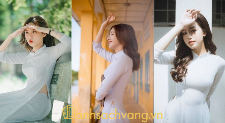Cô nữ sinh dịu dàng đưa tay che ánh mặt trời