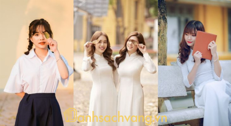 Sử dụng lá cây sân trường, tấm bằng để chụp ảnh cũng là một gợi ý hay