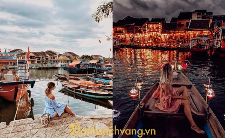 Sông Hoài là một trong những địa điểm check-in đẹp nhất tại khu vực Hội An
