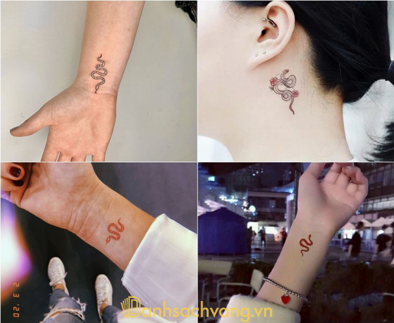 Hình xăm con rắn mini cho các cô nàng cá tính tuổi Tỵ