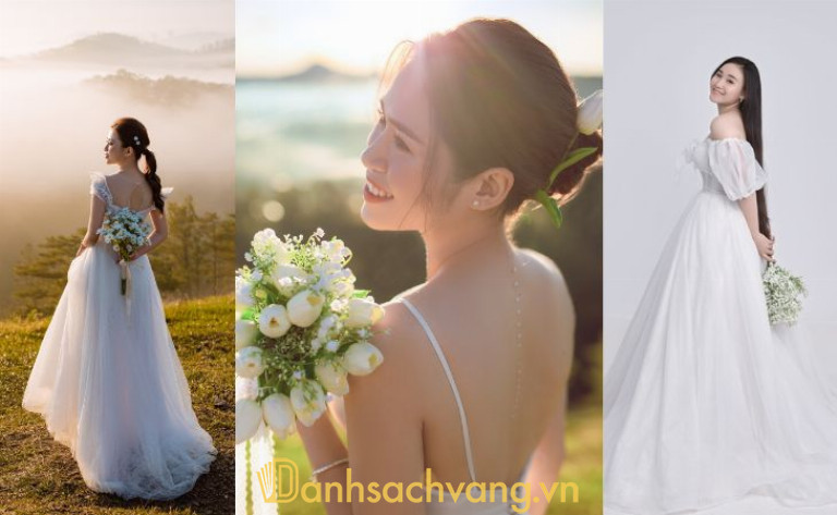 Cầm bó hoa sau lưng giúp bạn nổi bật hơn