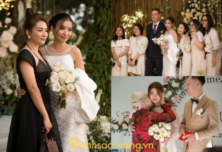 Tạo dáng chụp ảnh cưới bên gia đình