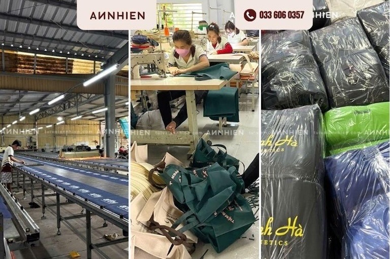 Quy trình sản xuất - kiểm tra và giao hàng tại Túi Vải An Nhiên
