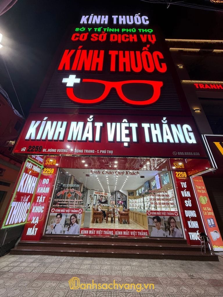 Kính Mắt Việt Thắng - cửa hàng đo mắt cắt kính thuốc tại Phú Thọ