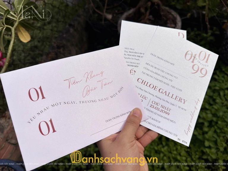 Thiệp cưới TaNi - Địa chỉ in thiệp cưới tại Long Hoa Tây Ninh