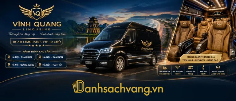 Hình ảnh limousine 10 chỗ nhà xe Vĩnh Quang trên tuyến Hà Nội đi Sầm Sơn Thanh Hóa