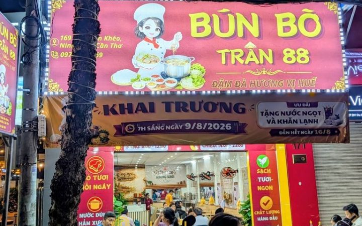 10 Quán bún bò ở Cần Thơ đông khách nhờ hương vị đặc sắc
