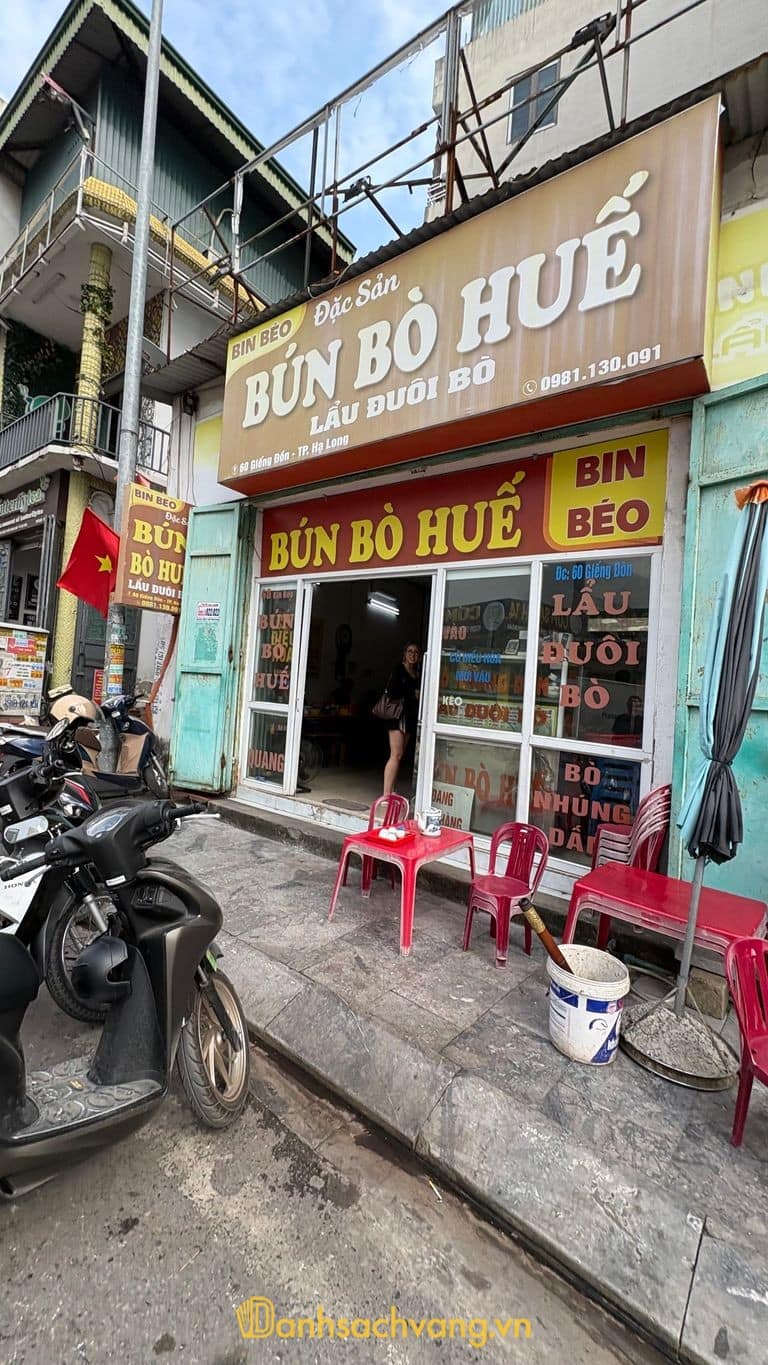 Bún bò Huế Bin Béo tại 60 Giếng Đồn, Hồng Gai