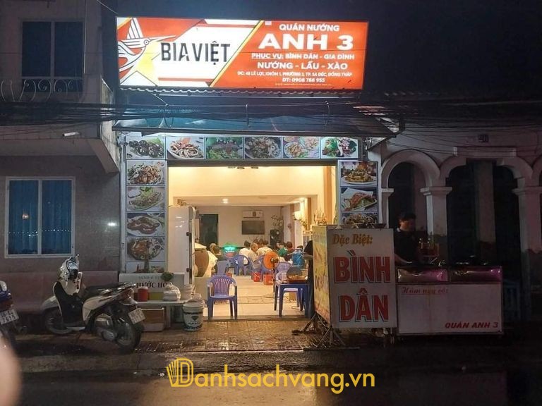 Quán Nướng Anh 3 Sa Đéc - quán nhậu ở Đồng Tháp ven bờ kè