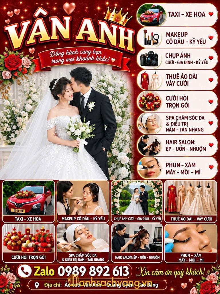 Thẩm Mỹ – Ảnh viện Áo cưới Vân Anh tại Quảng Uyên