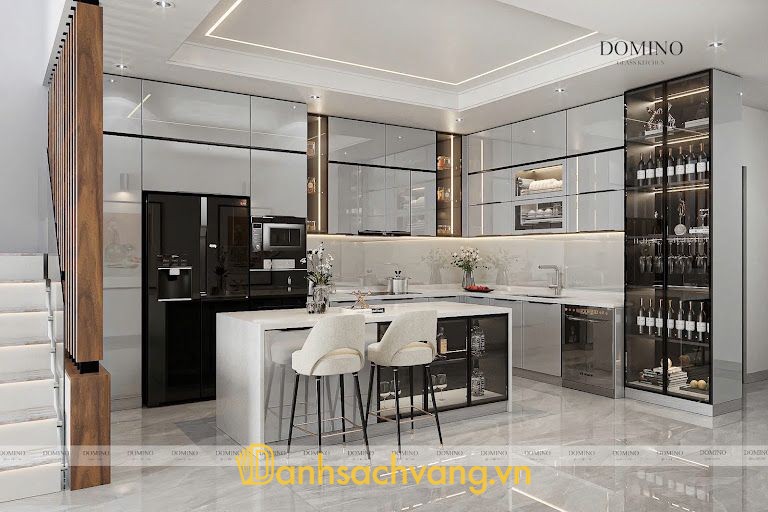 Tủ Bếp Domino Gia Lai - thiết kế thi công tủ bếp đẹp tại Pleiku