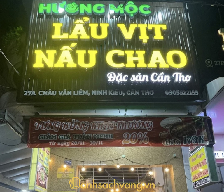 Quán vịt nấu chao Hương Mộc ở Cần Thơ
